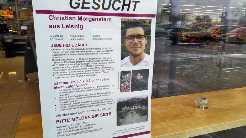 Christian Morgenstern ist einer von fast 400 Vermissten allein im Freistaat. Mit Flyern in Schaufenstern und öffentlichen Einrichtungen wird über die Grenzen Sachsens hinaus nach ihm gesucht.