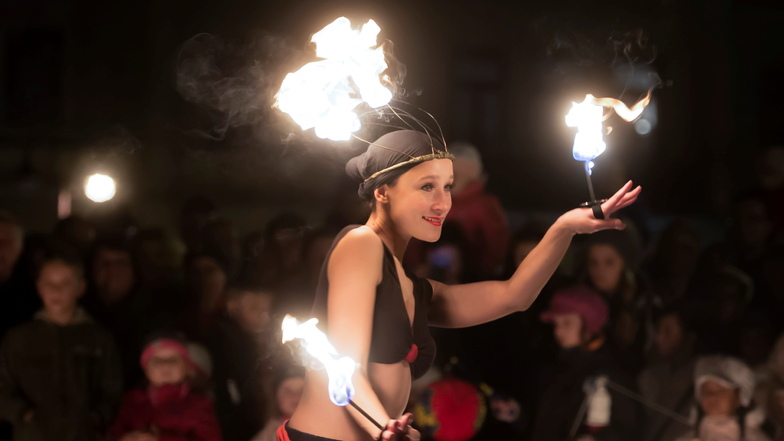 Feuershows, Trommler oder Jonglage gehörten in den vergangenen Jahren zur Museumsnacht in Sebnitz. Das Programm für 2021 wird bald veröffentlicht.