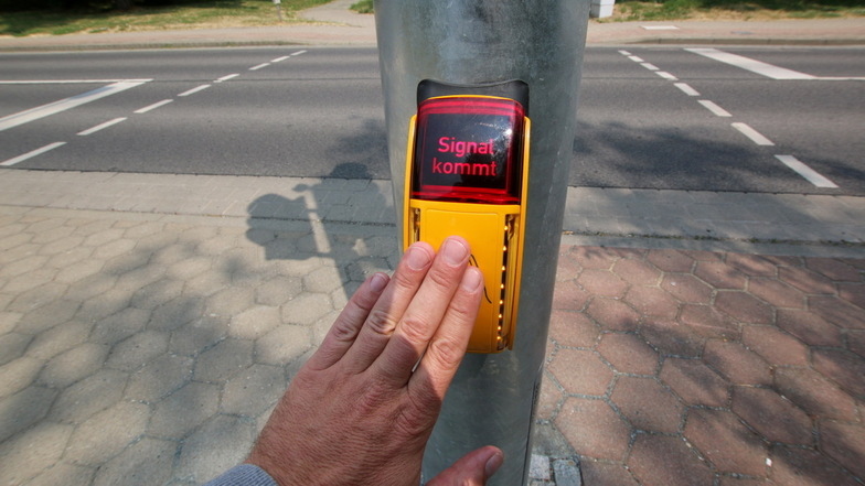Symbolfoto: Ein älterer Mann in Riesa wurde bei einer Fußgängerampel angefahren.