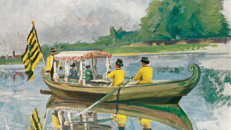"Gondel" um 1908 gemalt von Prinzessin Mathilde von Sachsen. (Farbdruck nach Original)