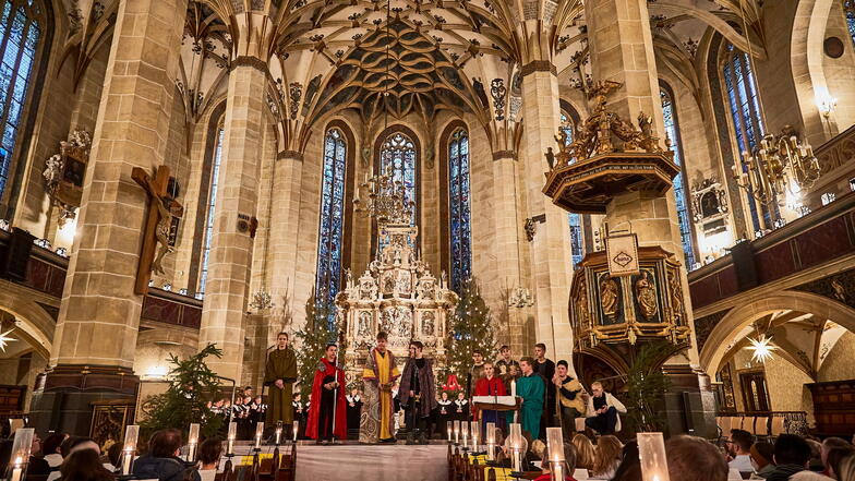 Die Christvesper wird in diesem Jahr trotz Corona in St. Marien in Pirna gefeiert.