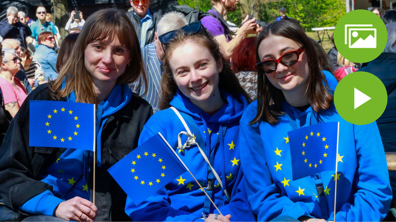 Tina, Martha und Weronika waren drei von rund 5.000 Menschen aus Polen, Tschechien und Deutschland, die am Sonnabend das Europafest am Dreiländereck bei Zittau gefeiert haben.