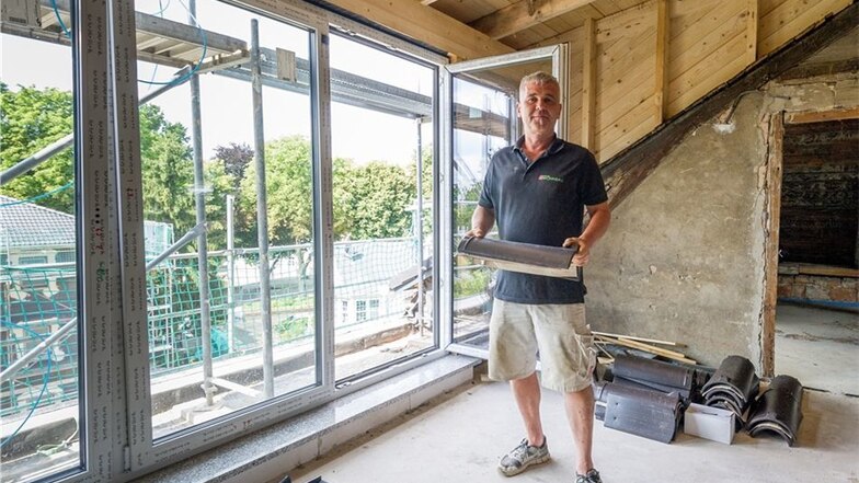 Bauunternehmer Matthias Pätzold will das Haus energieeffizient ausbauen.