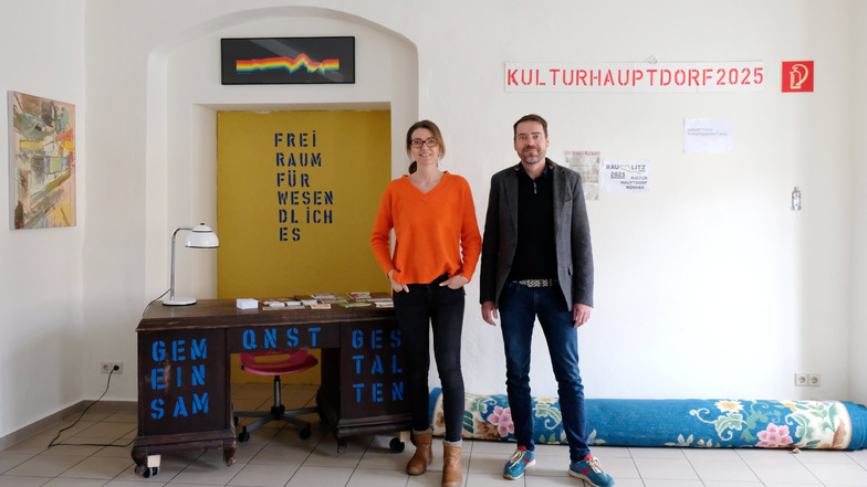 Raußlitz wird Kulturhauptdorf 2025: Mandy Köplin und Dirk Dobiéy vom Team Land und Kultur gestalten begleiten das neue Projekt.