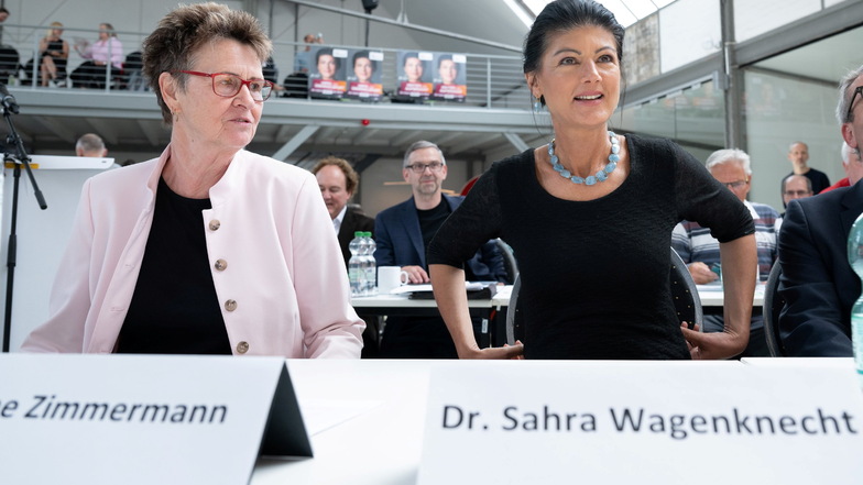 Sabine Zimmermann (links) ist Chefin der Wagenknecht-Partei BSW in Sachsen.