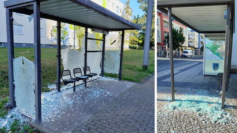 Das Ausmaß des Schadens ist am Dienstagmorgen immens. Derzeit beräumt der Bauhof die Scherben. Die Reparatur wird länger dauern.