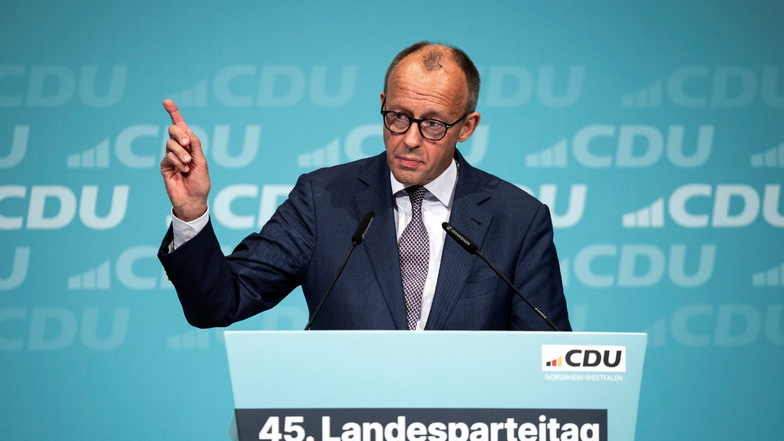 Der Chef der Bundestagsfraktion und Vorsitzender der CDU Deutschland Friedrich Merz war sauer auf Dresdner Parteifreunde.