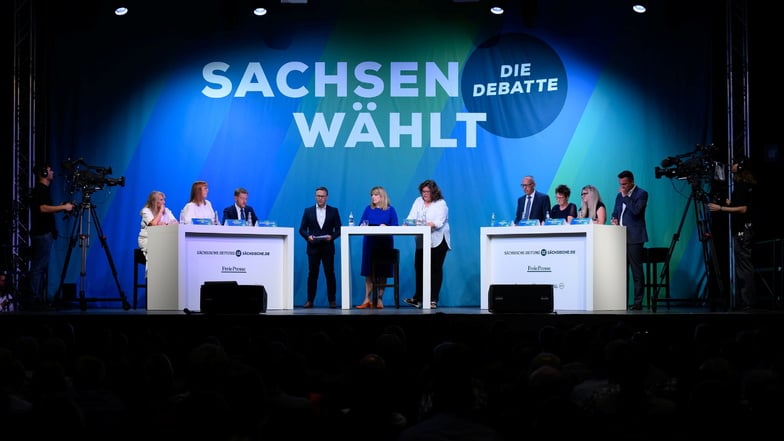 Die Spitzenkandidaten zur Landtagswahl in Sachsen beim großen Wahlforum von Sächsischer Zeitung, Leipziger Volkszeitung und Freier Presse.