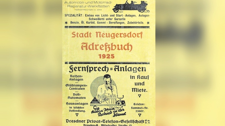 Die Umschlagseite des Neugersdorfer Adressbuches von 1925.