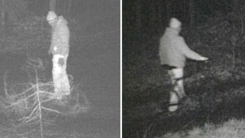 Mit diesen zwei Fotos fahndet die Polizei nach dem Täter.
