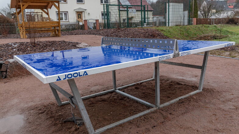 Zerkratzt und sinnlos bekritzelt ist die Tischtennisplatte auf dem Goselitzer Dorfplatz seit Anfang März. Sie kann zurzeit nicht genutzt werden.