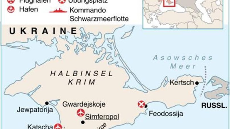 Russische Militärstützpunkte auf der Krim.