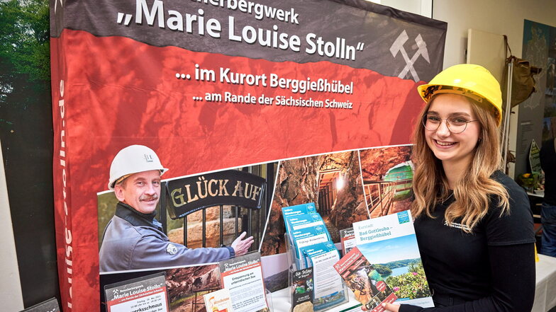 Nele vom Besucherbergwerk Marie Louise Stolln Berggießhübel
präsentiert die Neuheiten für 2023.