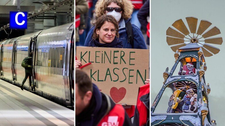 In Sachsen drohen im Dezember Lehrerstreiks. Die Bahn ändert ihren Fahrplan. Außerdem öffnen im Freistaat viele Weihnachtsmärkte.