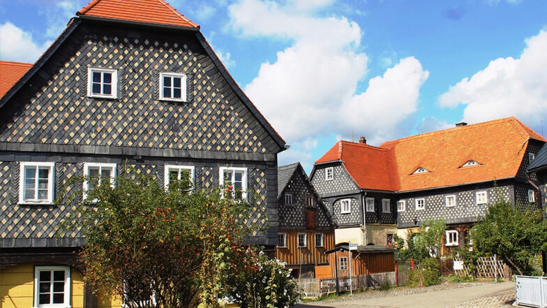 Obercunnersdorf - Das Dorf der Umgebindehäuser. Hier gibt es besonders viele Umgebindehäuser.