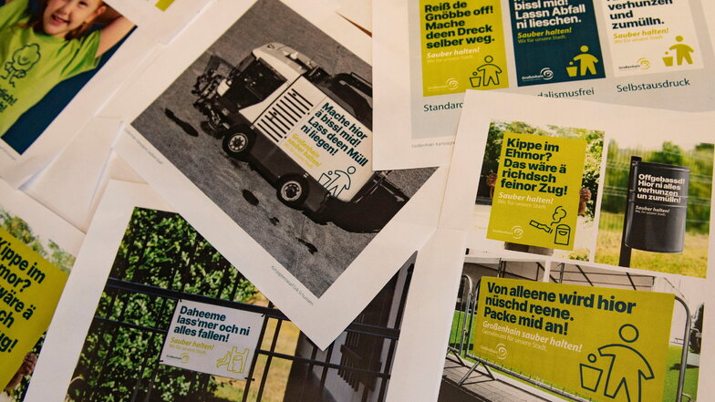 Mit dieser Werbekampagne wird in Großenhain für mehr Umweltbewusstsein und Sauberkeit geworben.
