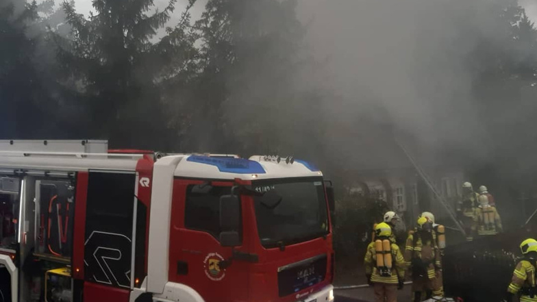 Brand im Umgebindehaus an der August-Bebel-Straße in Neugersdorf.