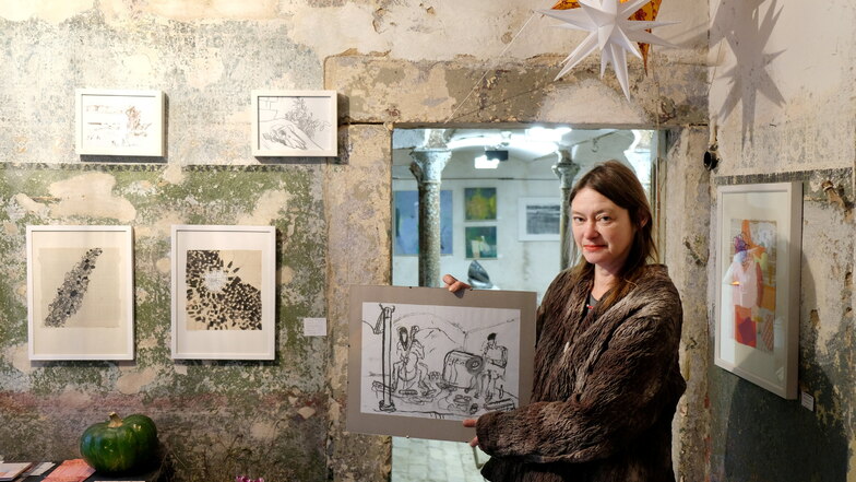 Franziska Kunath hat eine Ausstellung im Künstlerhof Röhrsdorf eröffnet.