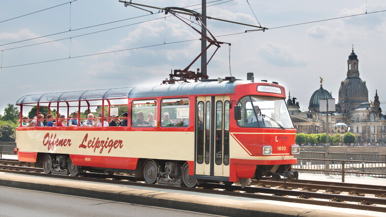 Auch in Leipzig fahren tschechische Tatra-Bahnen. Der "Offene Leipziger" war im Sommer 2017 in Dresden zu Besuch.