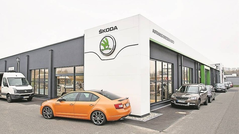 Skoda & VW residieren seit August im ehemaligen Aldi an der Wilsdruffer. Mit dem Standort ist man ausgesprochen zufrieden.