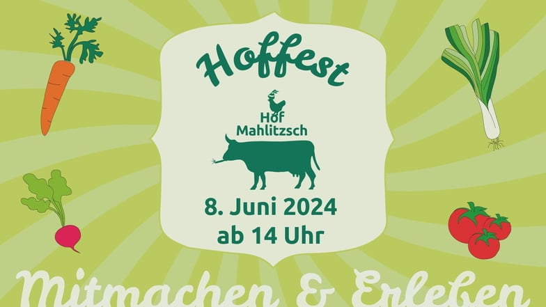 Plakat zum Hoffest auf Bauernhof Mahlitzsch.
