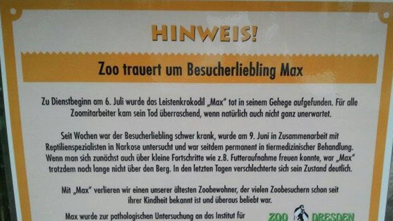 Der Dresdner Zoo trauert um seinen Besucherliebling.