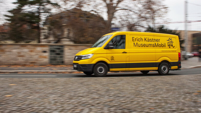 Das Museumsmobil des Erich Kästner Museums kommt im August zweimal nach Dippoldiswalde auf den Markt.