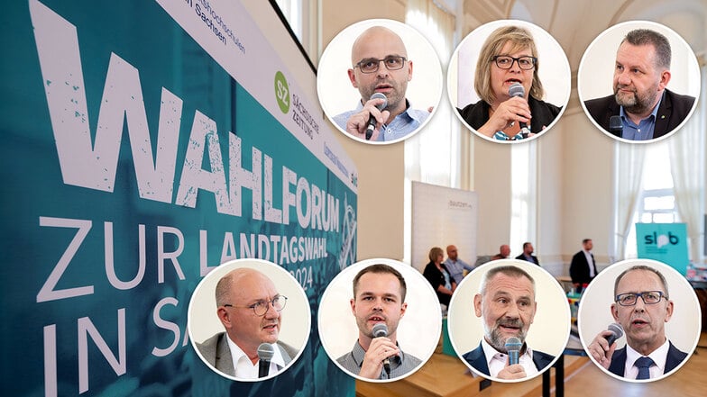 Sieben Kandidaten traten am Mittwoch beim Wahlforum im Vorfeld der sächsischen Landtagswahl in Bautzen vor die Bürger.