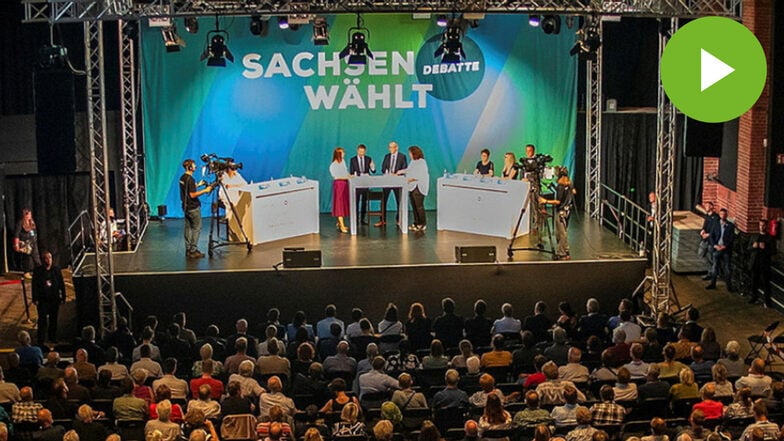 Am Donnerstagabend trafen sieben Spitzenkandidaten für die Landtagswahl am 1. September beim Forum „Sachsen wählt“ das erste Mal aufeinander