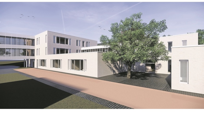 Geplanter Anbau am Pirnaer Schiller-Gymnasium: Wird der Neubau nicht zum Schuljahr 2020/21 fertig, wird es für sechs fünfte Klassen eng.
