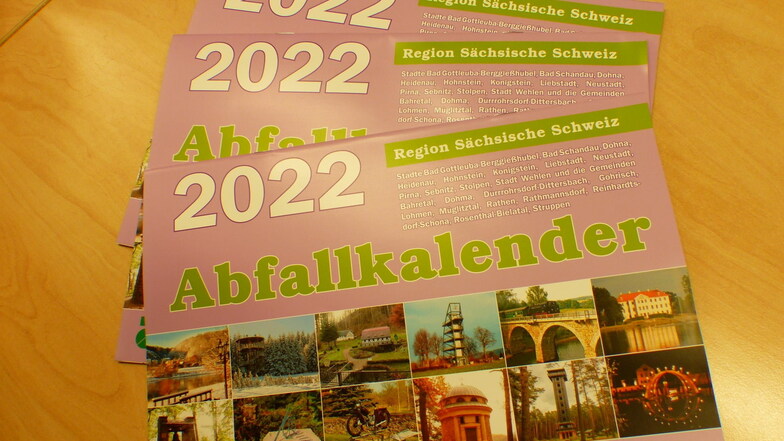 Der Abfallkalender des Zweckverbandes, hier für die Region Sächsische Schweiz, wird nicht mehr an die Haushalte verteilt.