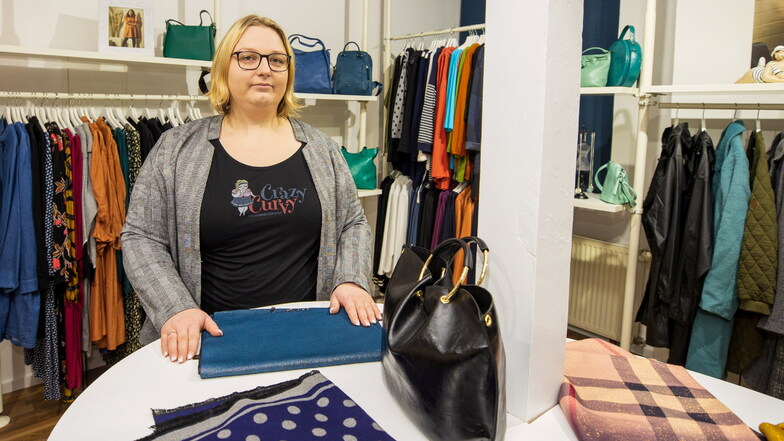 Katrin Seifert-Delank ist Inhaberin des Geschäfts "Crazy Curvy" in Pirna.