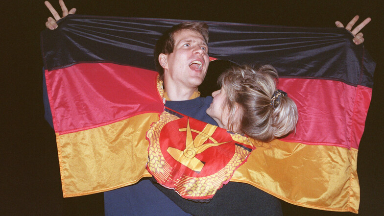 Euphorie. Am 3. Oktober 1990 feierten in Berlin die Menschen die deutsche Einheit.