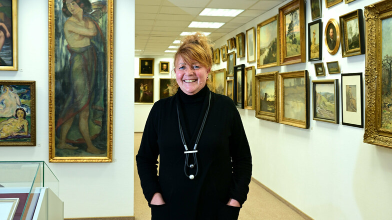 Ilka Melzer in der Sammlung Friedrich Pappermann auf Schloss Burgk. Seit zehn Jahren ist sie Mitglied des Kuratoriums der Stiftung.