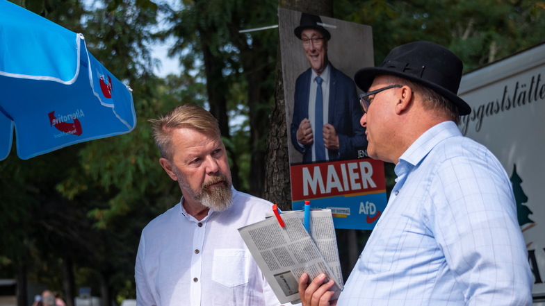 Im Wahlkampf vereint wollten Andreas Harlaß und Jens Maier für die AfD in den Bundestag. Daraus wurde nichts.