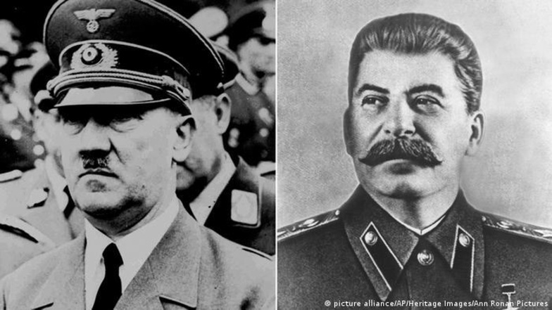 Obwohl sie ideologische Todfeinde waren, arbeiteten Hitler und Stalin pragmatisch zusammen, überfielen gemeinsam Polen und gaben sich bis 1941 gegenseitig Finanz- und Militärhilfe.