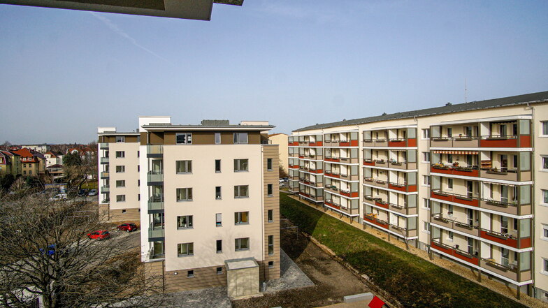 Vier neue Wohnhäuser mit jeweils zehn Wohnungen hat die BWB in der Hegelstraße in Bautzen errichtet.
