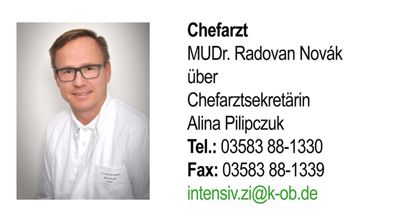 In ZITTAU ist das Team von Chefarzt MUDr. Radovan Novák auf alles vorbereitet: An der Klinik für Anästhesie und Intensivmedizin arbeiten Experten für Anästhesie und Anästhesieverfahren, Intensivmedizin, Schmerzmedizin sowie Notfallmedizin und Notfallversorgung.