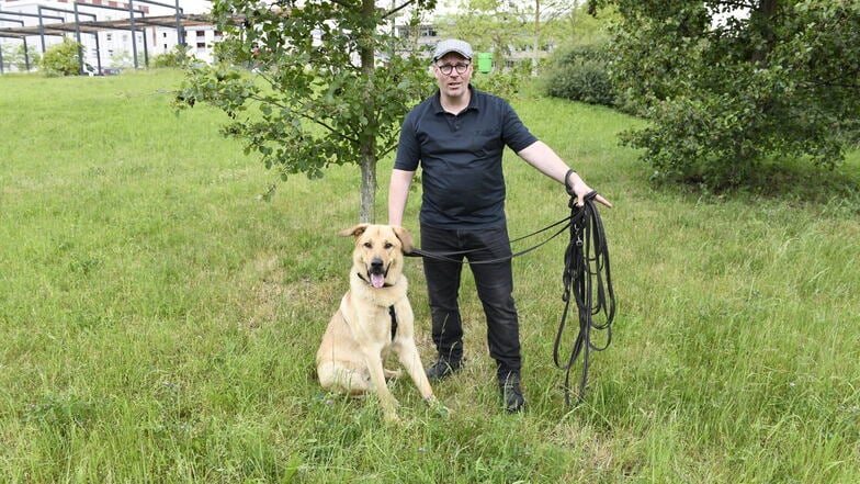 Fabian Dobeneck war am Männertag mit seinem Hund Cookie im Windbergpark unterwegs.