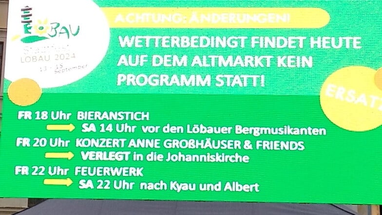 Kurzfristig muss die Stadt Löbau das Festprogramm ändern.