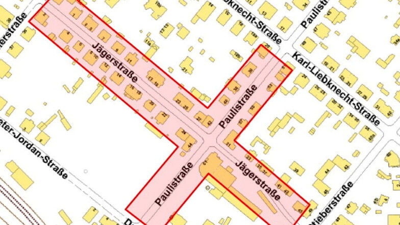 Hier gilt ab sofort Tempo 30: Auf der Jägerstraße und der Paulistraße im Bereich zwischen Karl-Liebknecht- und Dr.-Peter-Jordan-Straße.