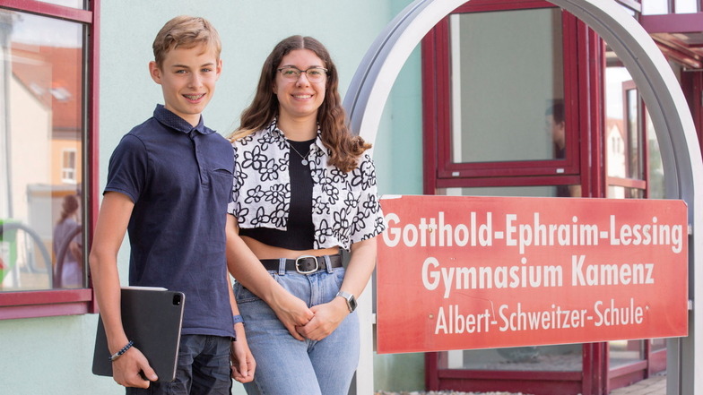Anton Pfuhl und Vivien Gieseke sind die neuen Schülersprecher des Kamenzer Lessing-Gymnasiums.