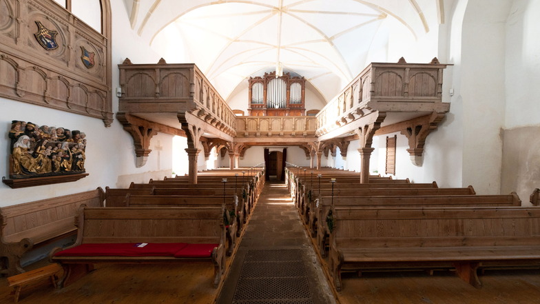 Innenansicht der Kirche zu Seifersdorf. Hier wird am 20. April ein Konzert gespielt.