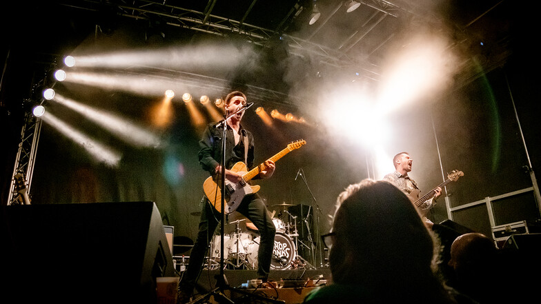 Die Band Shophonks aus Chemnitz war ebenfalls auf dem Rock im Freibad vertreten.