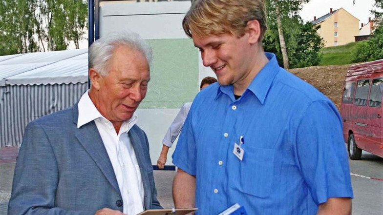 Sigmund Jähn (l.) und Stefan Schwager bei einem Treffen vor einigen Jahren.