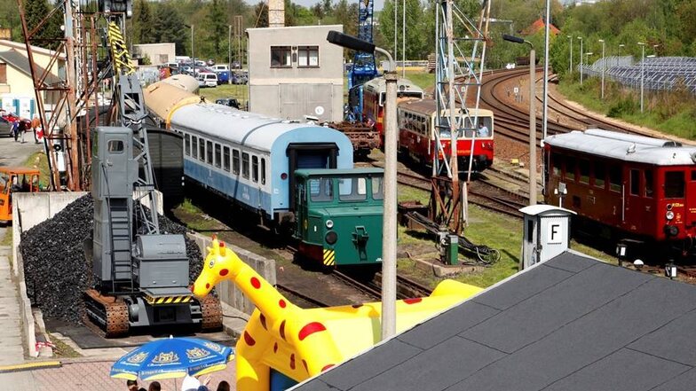 Blick auf das Veranstaltungsgeländer der Ostsächsichen Eisenbahnfreunde.