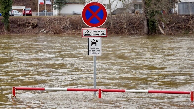 Die Zschopau überschwemmte das Ufer in der Waldheimer Niederstadt.