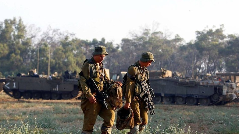 Israelische Soldaten auf einer Militärbasis nahe der nördlichen Grenze zum Gazastreifen.