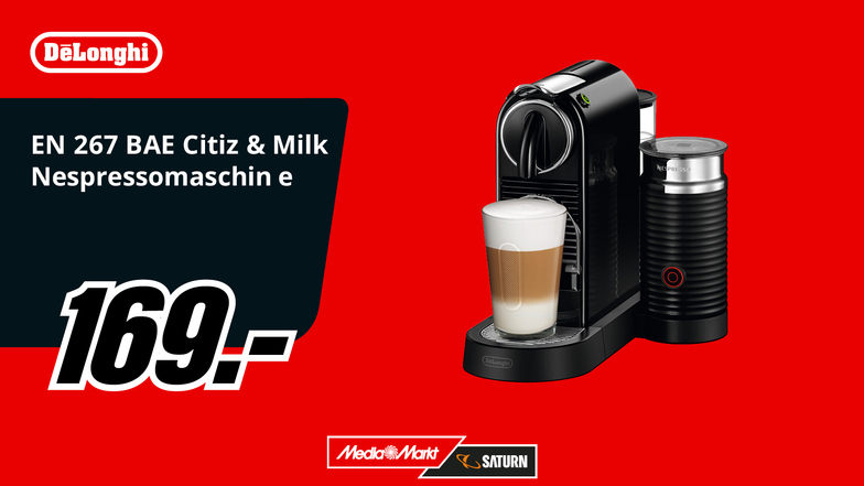 Kaffeekunst zum unschlagbaren Preis: Genieße den perfekten Kaffeegenuss mit der De'Longhi Nespresso Citiz & Milk.