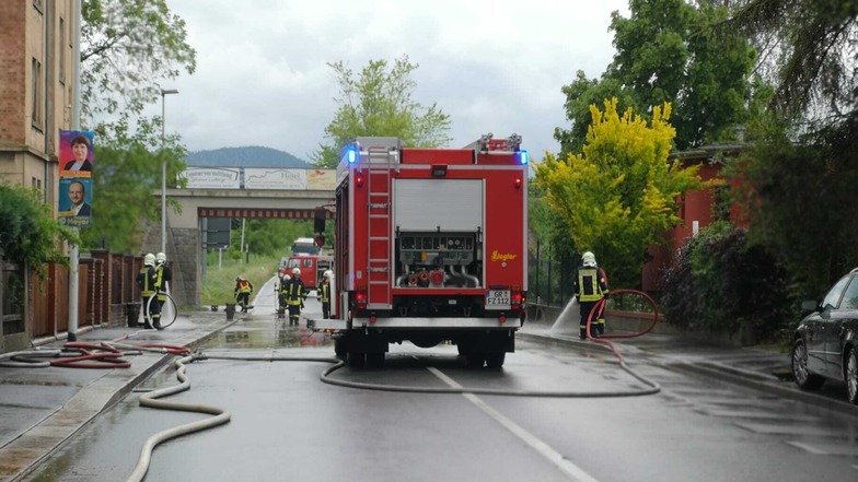 Die Feuerwehr war auf der Humboldtstraße in Zittau im Einsatz.